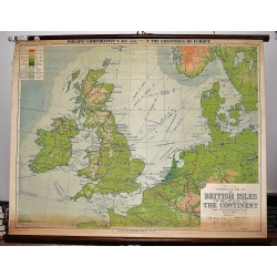 Philip's Comparative Map of the British Isles in Relation to the Continent (Large Pull Down Map)
